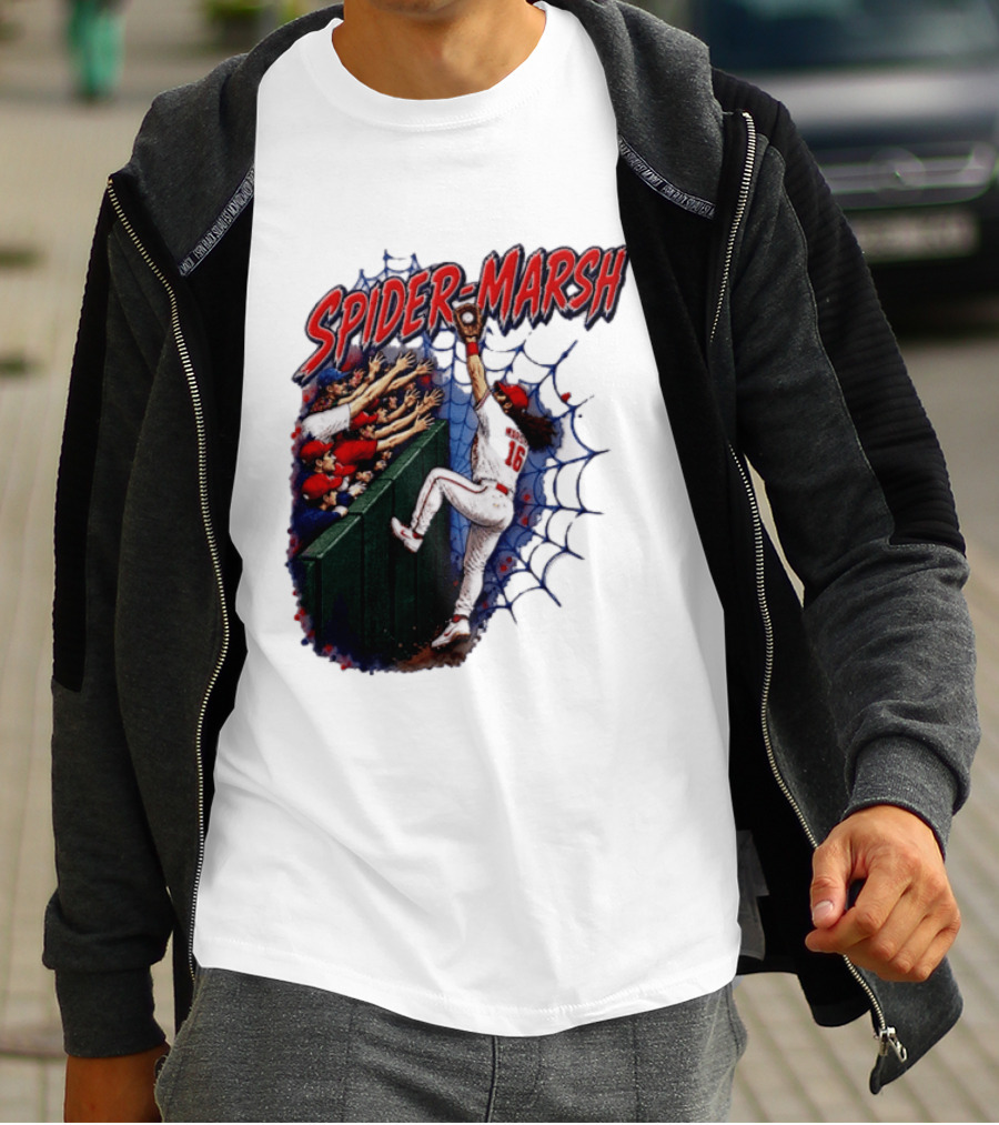 Spider Marsh Brandon Marsh Philadelphia Phillies Baseball Catch Action T-Shirt