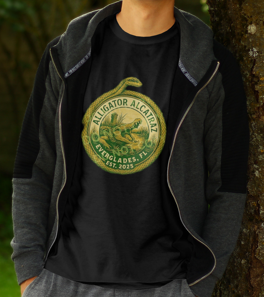 Alligator Alcatraz Everglades Florida Est. 2025 Snake And Reptile T-Shirt