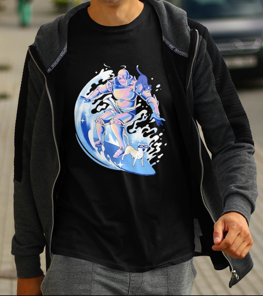 Alphonse Elric Surfing Adventure With Cool Cats On Waves T-Shirt