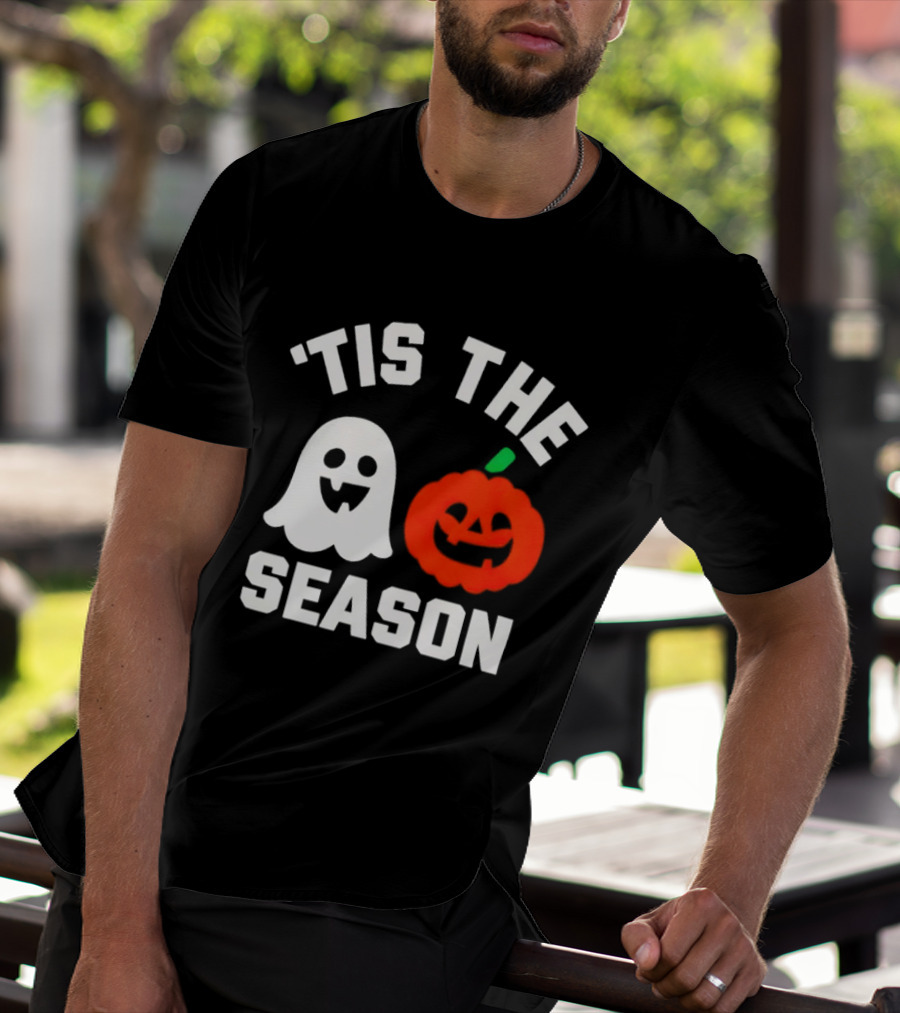 Tis The Season Ghost And Pumpkin Halloween T-Shirt