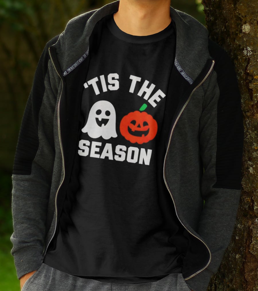 Tis The Season Ghost And Pumpkin Halloween T-Shirt