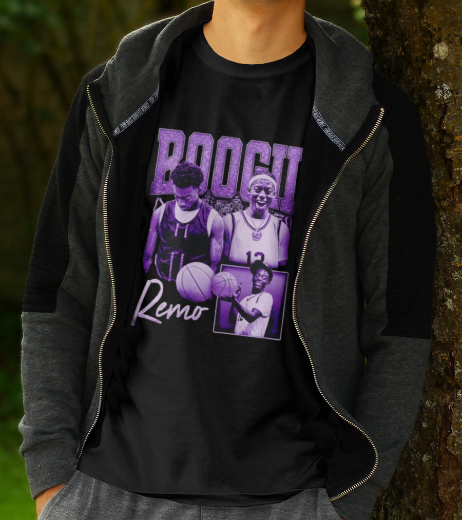 Boogii Remo 12 Basketball Player Retro Style Purple Aesthetic T-Shirt