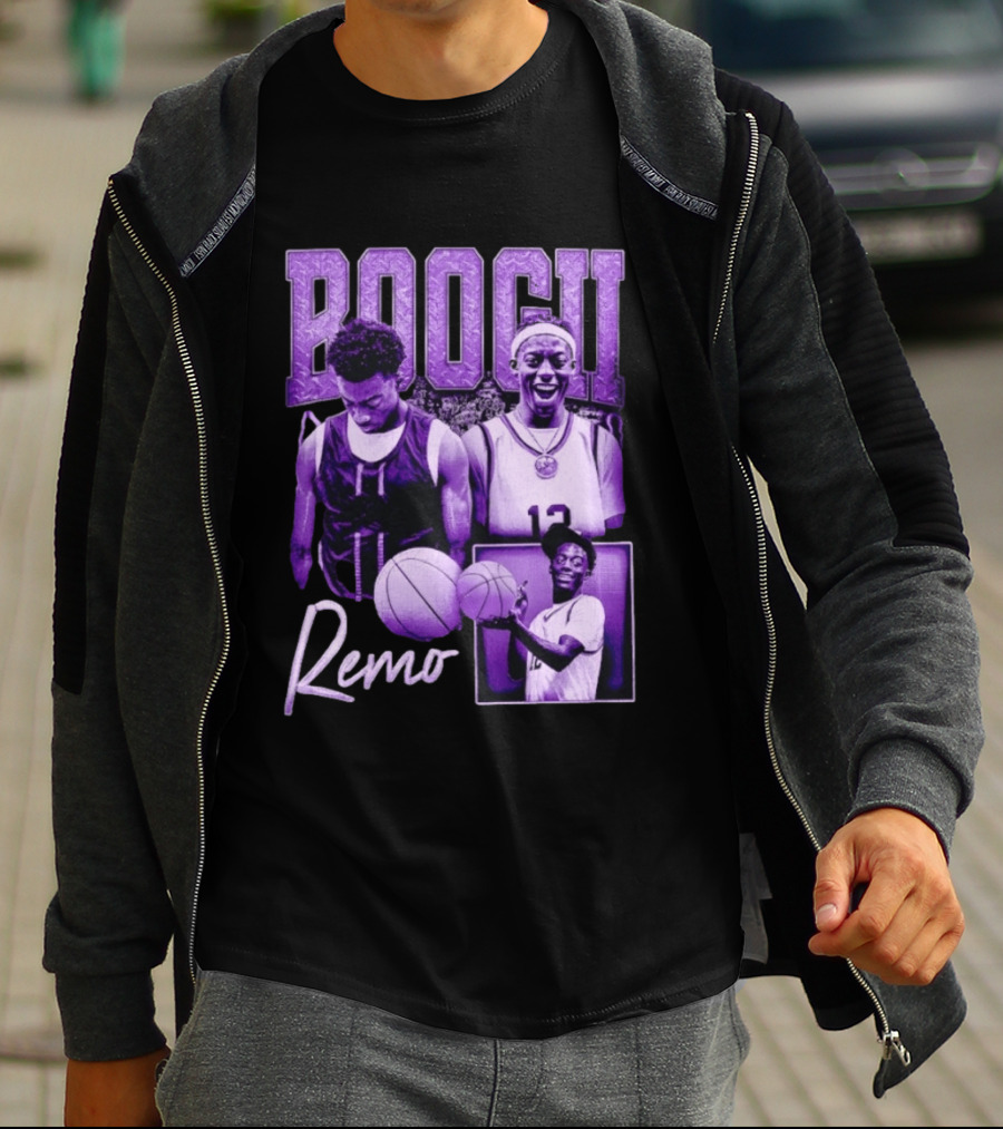 Boogii Remo 12 Basketball Player Retro Style Purple Aesthetic T-Shirt