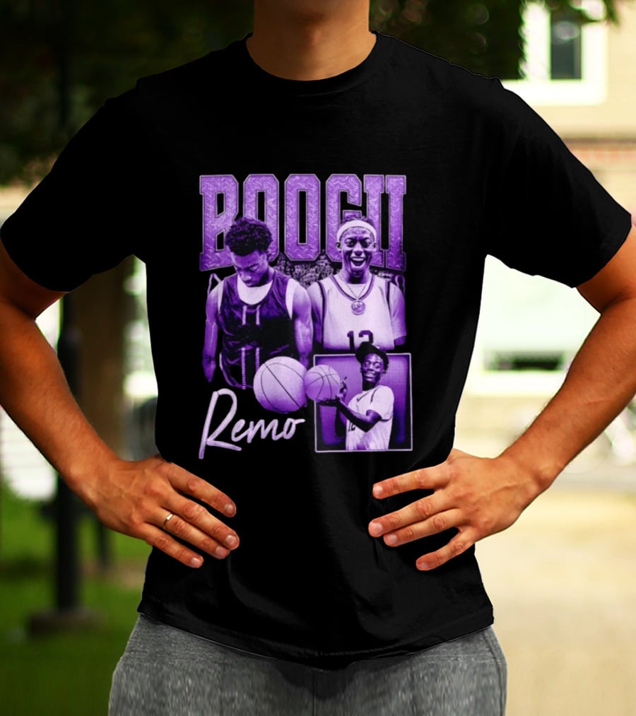 Boogii Remo 12 Basketball Player Retro Style Purple Aesthetic T-Shirt
