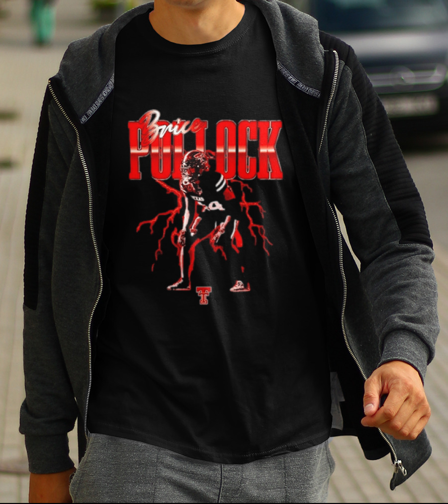 Brice Pollock Texas Tech Red Raiders Football Player Art With Team T-Shirt