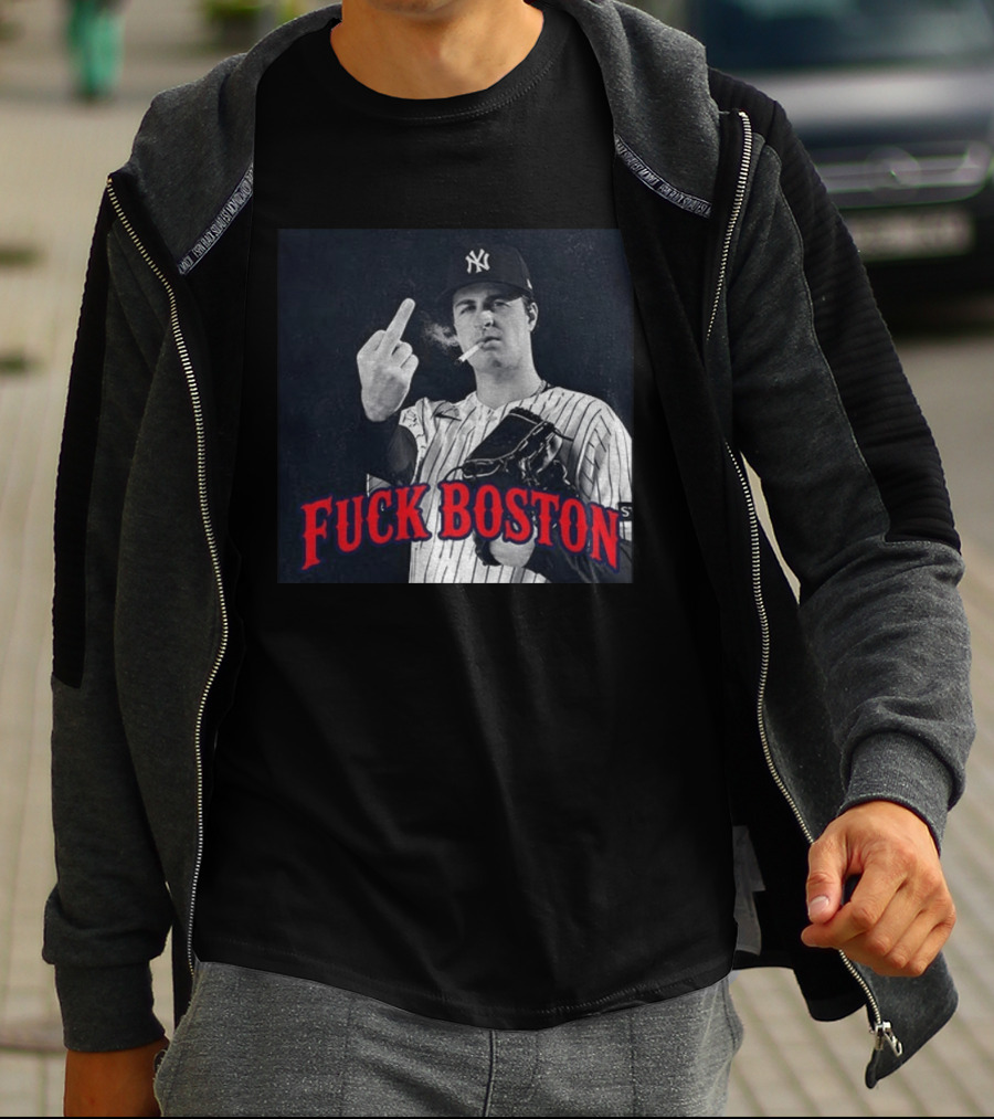 Cam Schlittler The Fuck Yankees Fuck Boston Meme Yankees Player Middle Finger Yankee Cap T-Shirt
