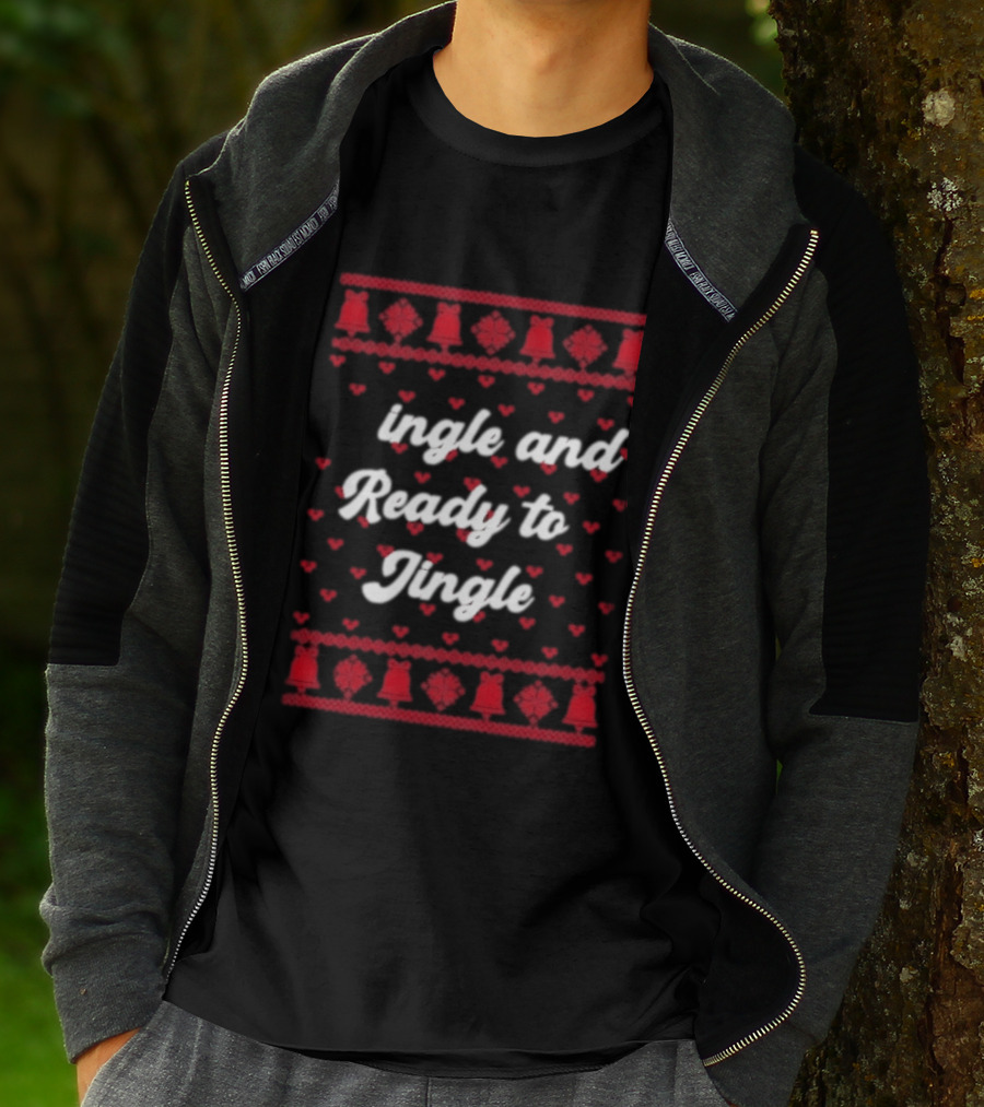 Single And Ready To Jingle Ugly Holiday Christmas Bells Hearts T-Shirt