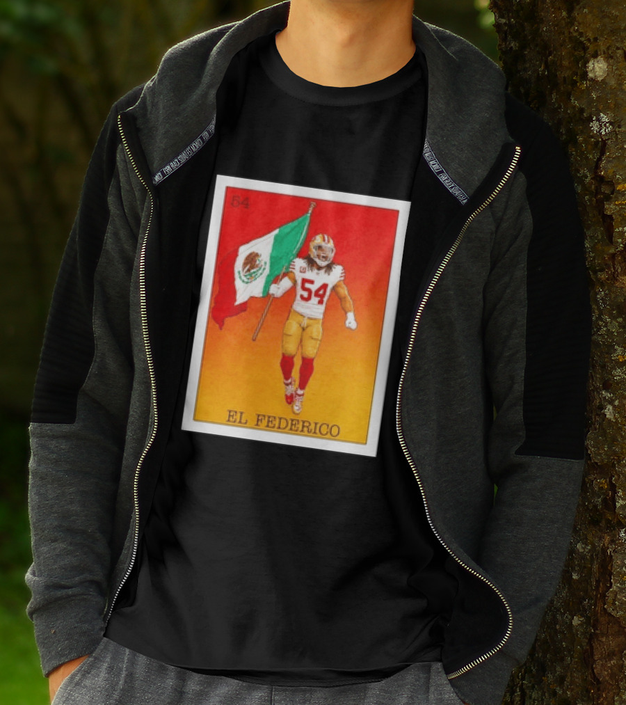 Fred Warner San Francisco 49ers El Federico Loteria Card Mexican Flag Icon 54 T-Shirt