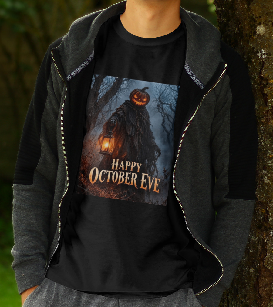 Happy October Eve Halloween Pumpkin Lantern Vibes T-Shirt