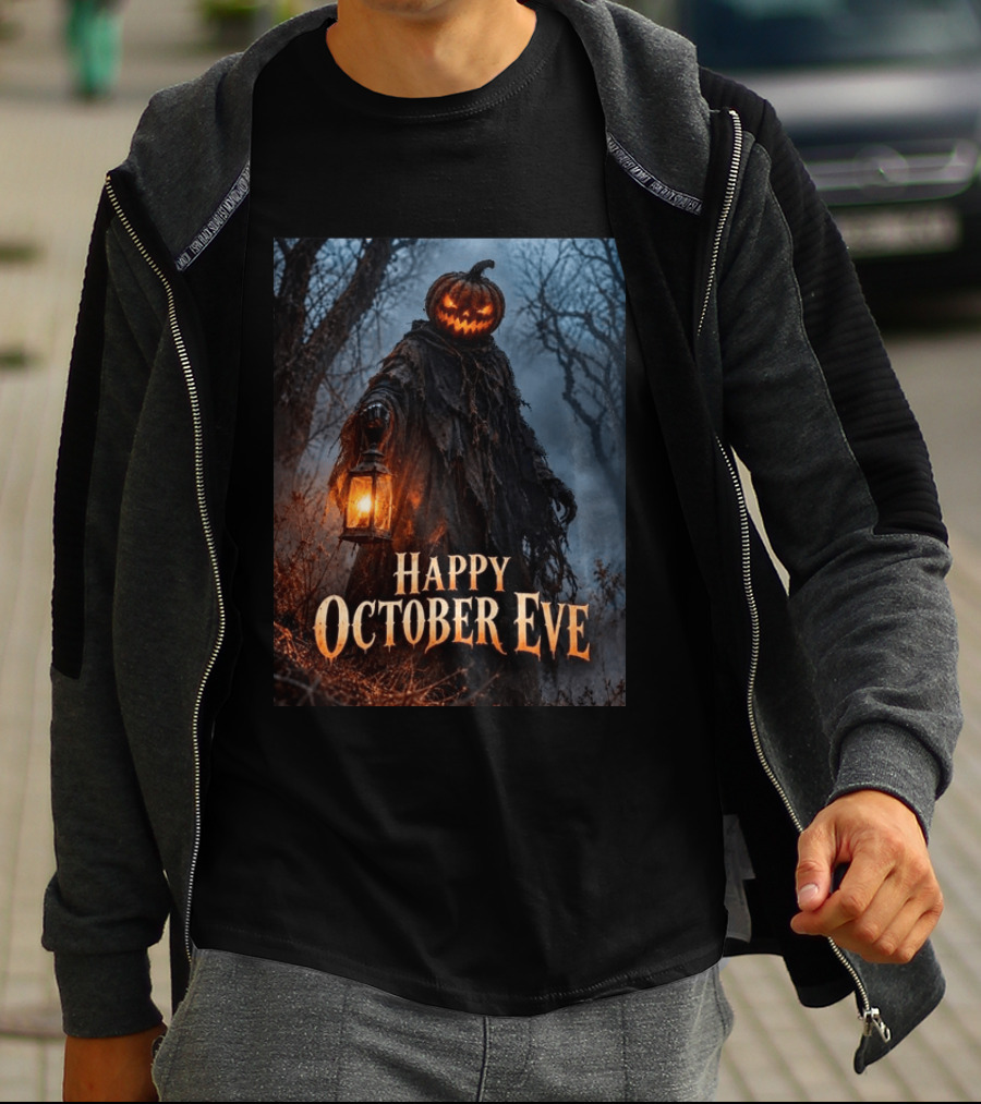 Happy October Eve Halloween Pumpkin Lantern Vibes T-Shirt
