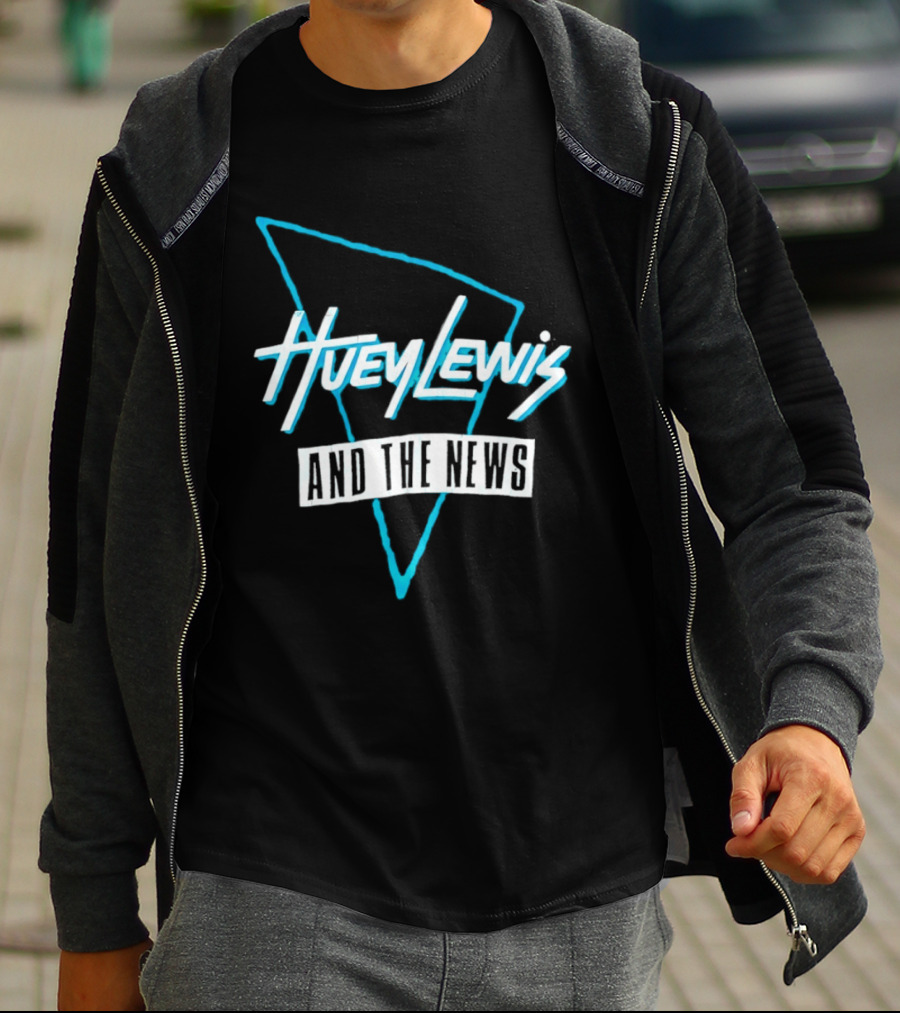 Huey Lewis And The News Retro Logo Triangular T-Shirt