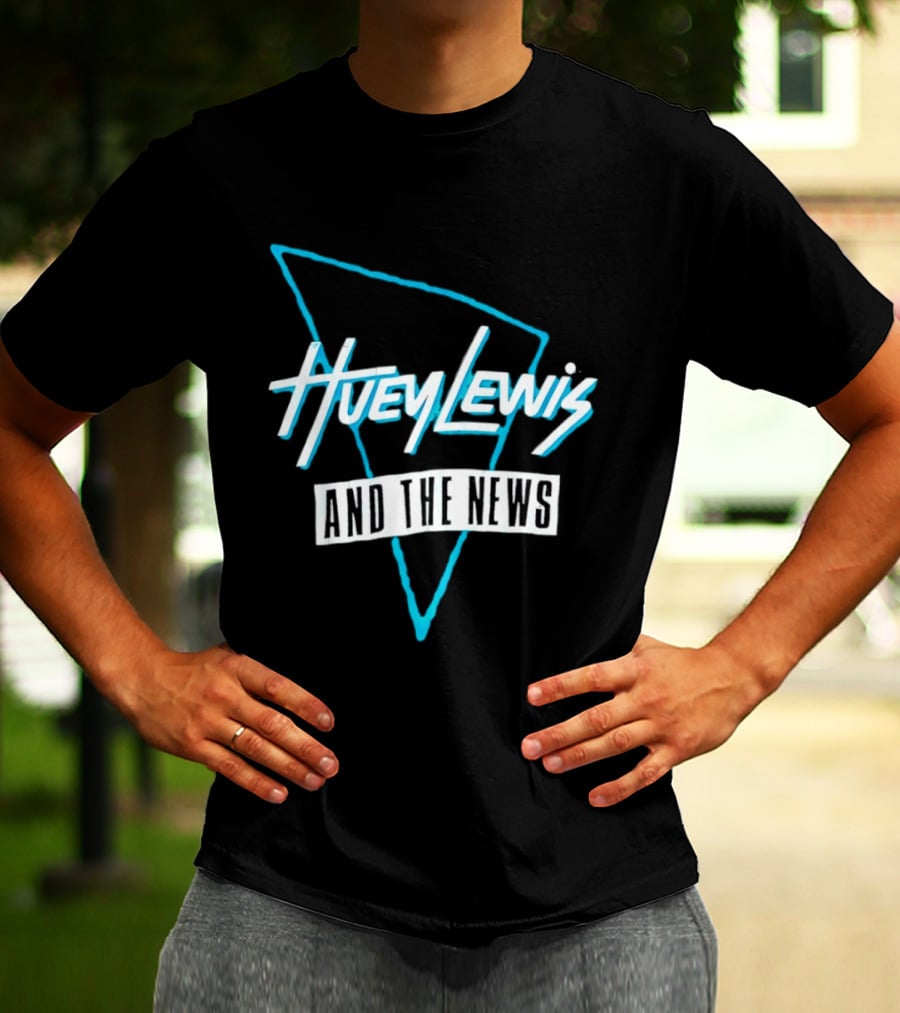 Huey Lewis And The News Retro Logo Triangular T-Shirt