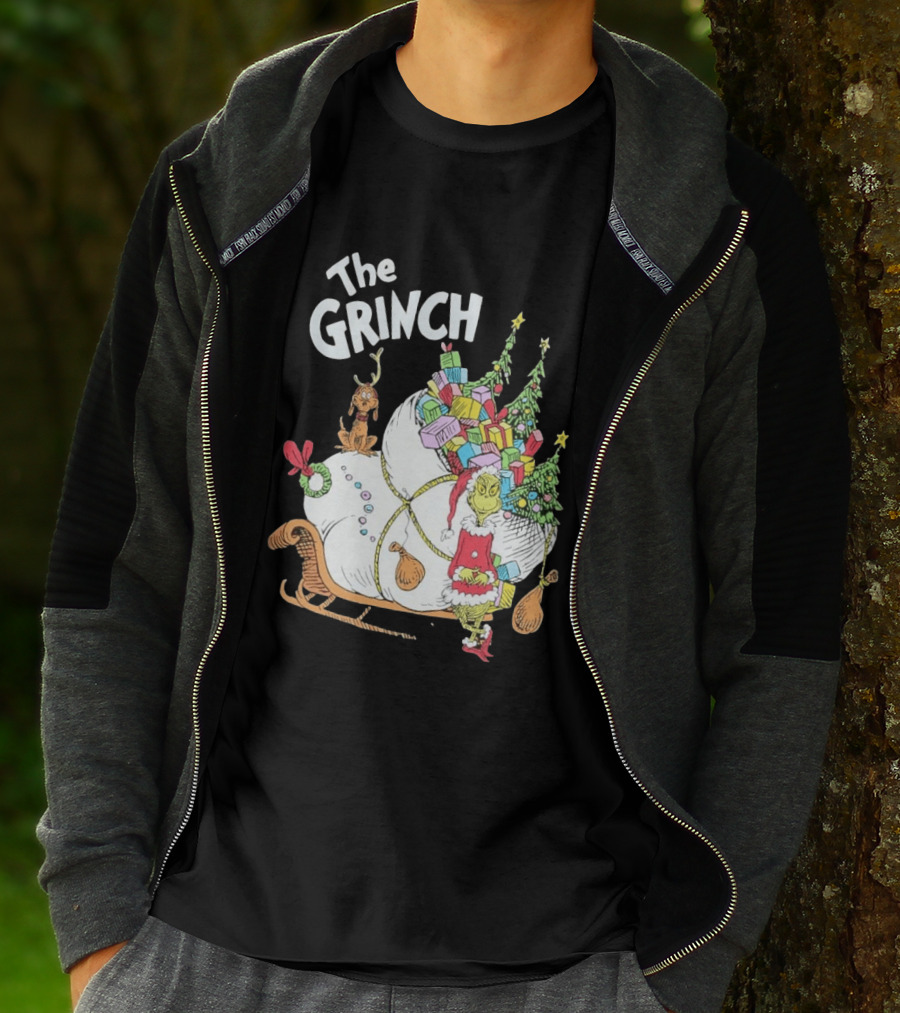 The Grinch Christmas Sleigh With Max And Presents T-Shirt