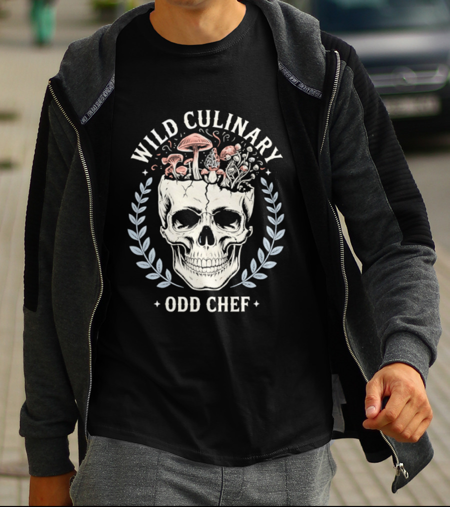 Wild Culinary Odd Chef Skull Mushroom T-Shirt