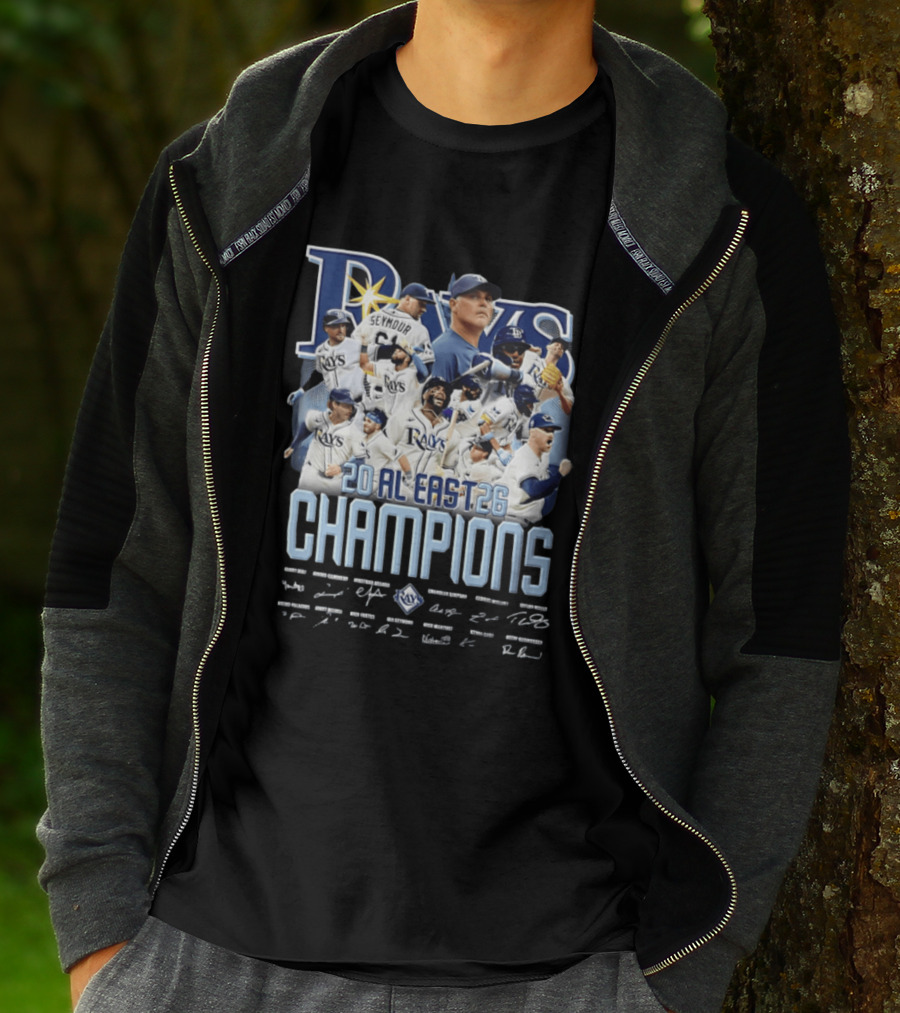 Rays 20 AL East Champions Featuring Seymour Diaz Caminero Aranda Simpson T-Shirt