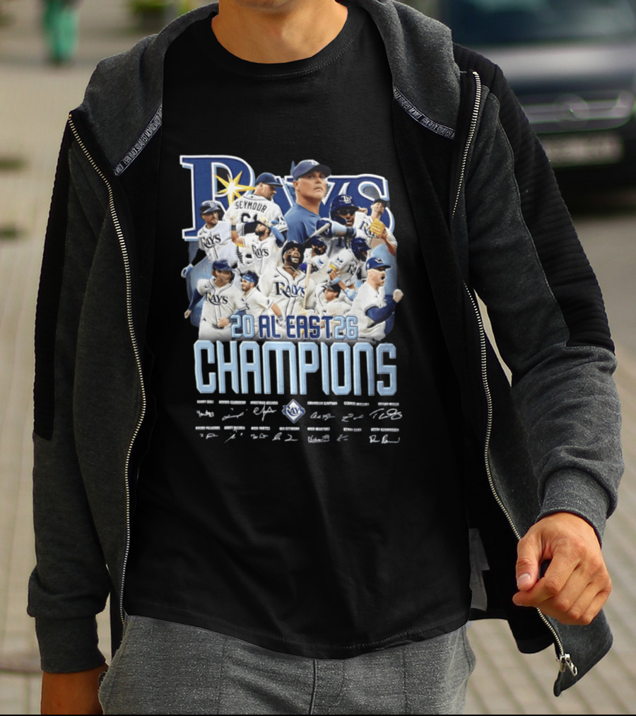 Rays 20 AL East Champions Featuring Seymour Diaz Caminero Aranda Simpson T-Shirt