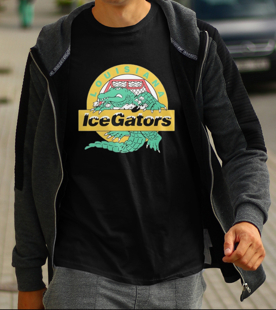 Louisiana IceGators Hockey Team Alligator And Net T-Shirt
