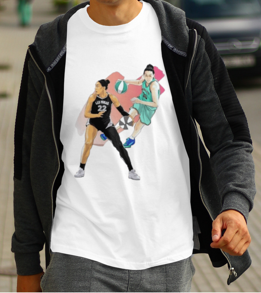 Las Vegas A'ja Wilson 22 And Brooklyn Breanna Stewart 30 T-Shirt