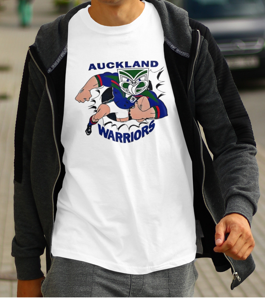 Auckland Warriors Rugby League Team Powerful Mascot Action T-Shirt