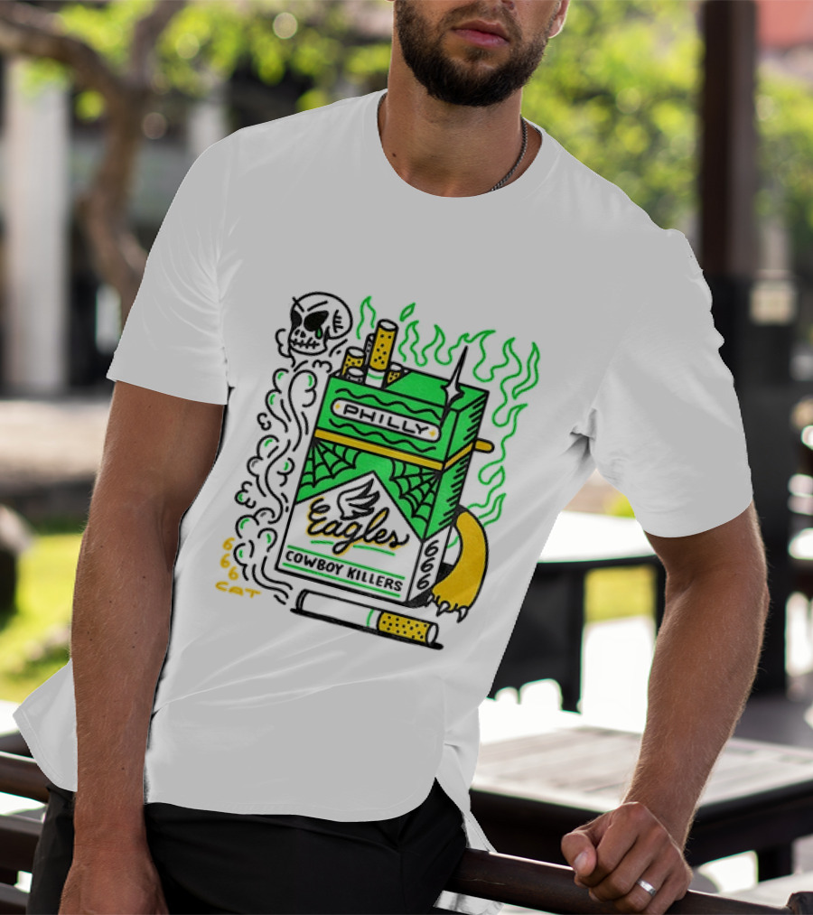 Philly Eagles Cowboy Killers 666 Cigarette Pack T-Shirt