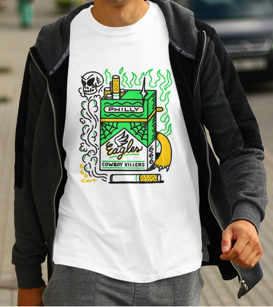 Philly Eagles Cowboy Killers 666 Cigarette Pack T-Shirt