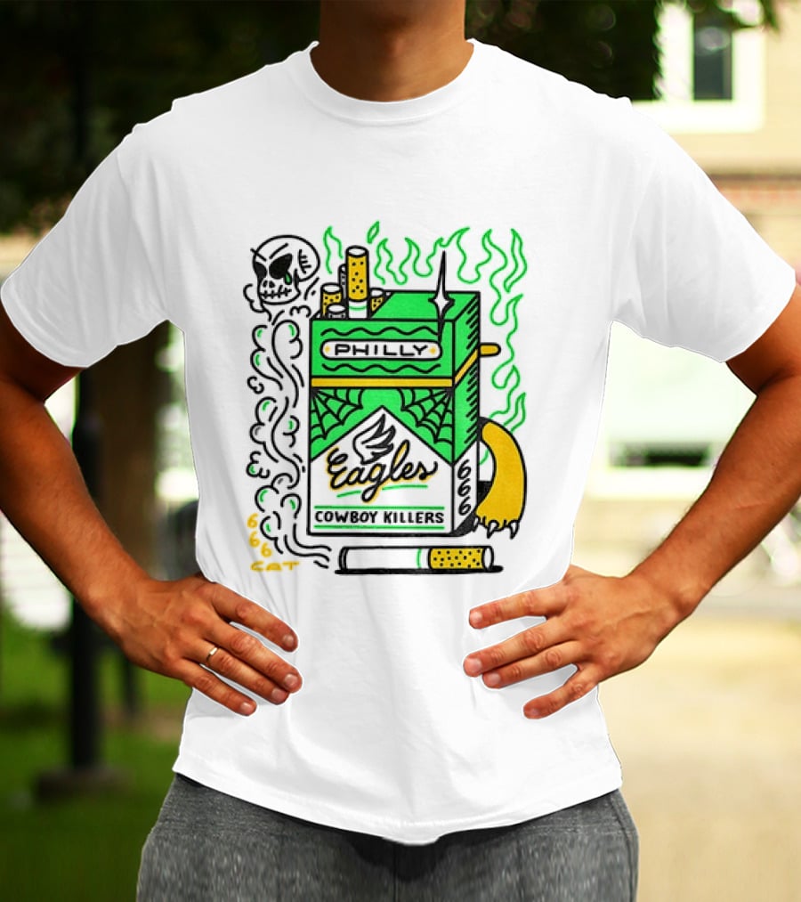 Philly Eagles Cowboy Killers 666 Cigarette Pack T-Shirt