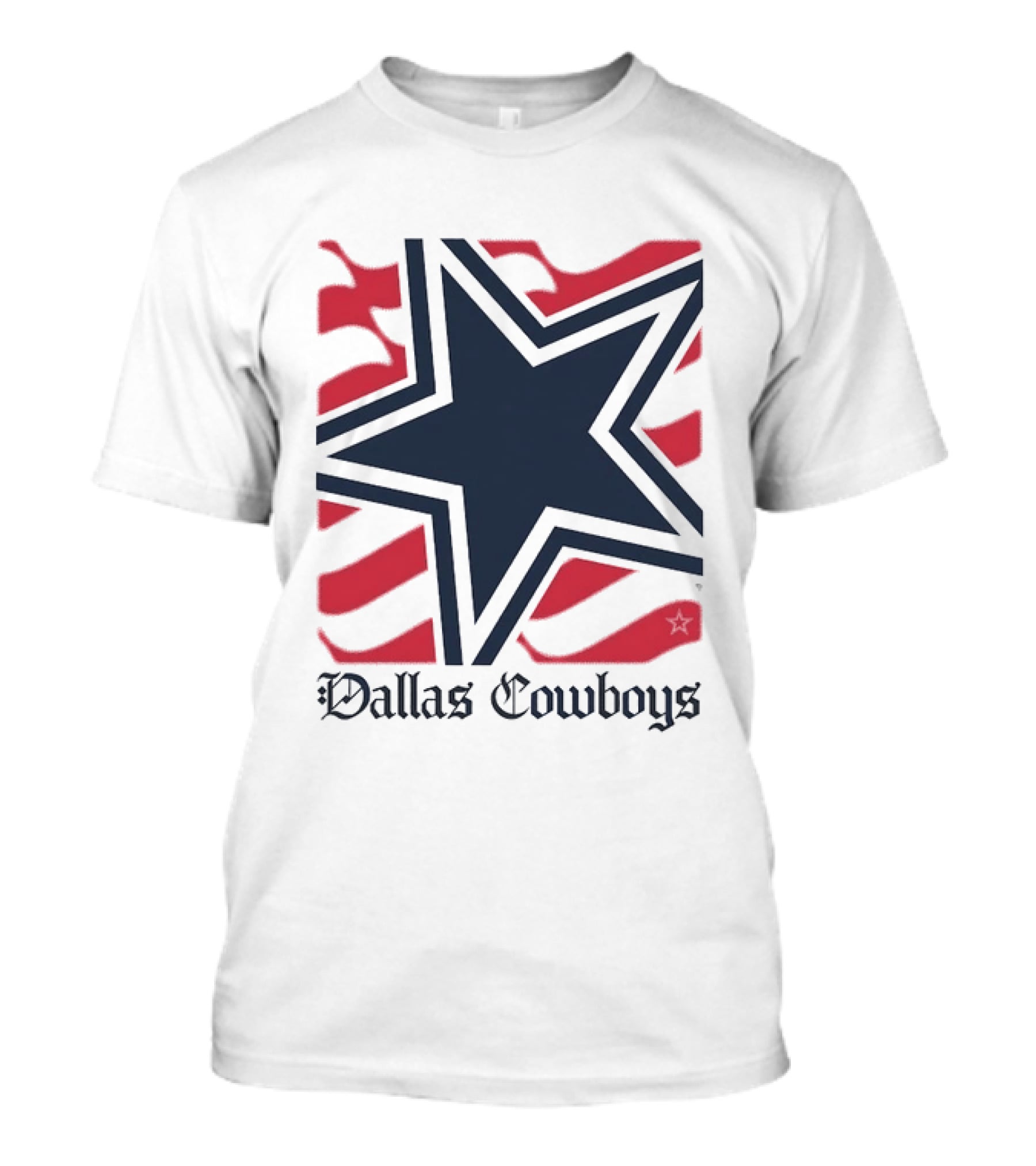 Dallas Cowboys Star With Red Background Stripes T-Shirt