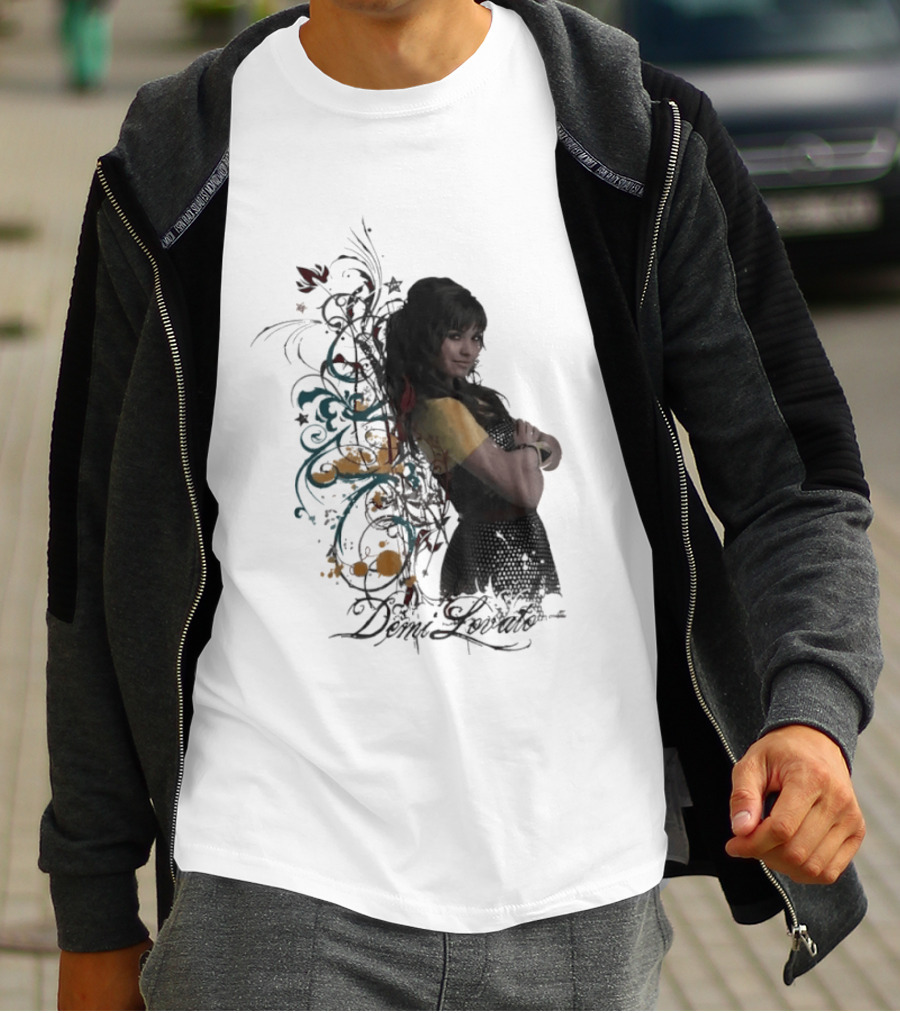 Demi Lovato Floral Music Artist Vibrant Pop Star T-Shirt