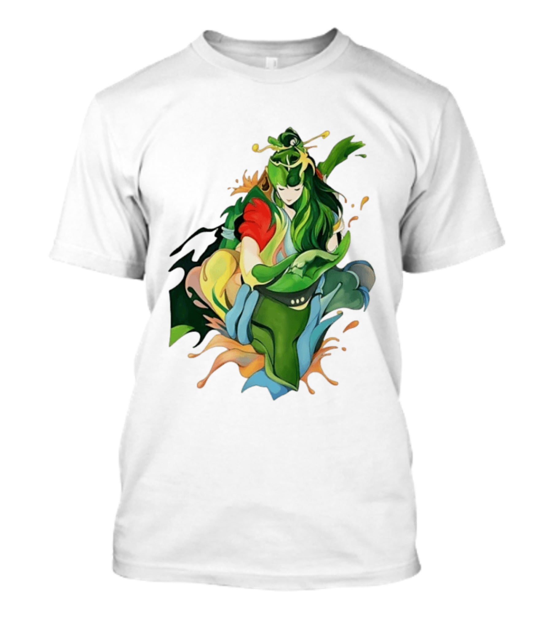Shun Of Andromeda Saint Seiya Anime Character Art Green And Red T-Shirt