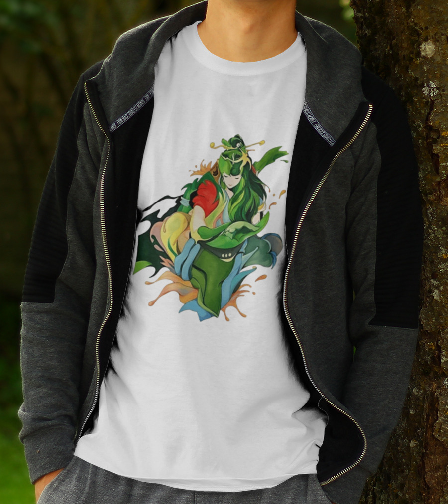 Shun Of Andromeda Saint Seiya Anime Character Art Green And Red T-Shirt