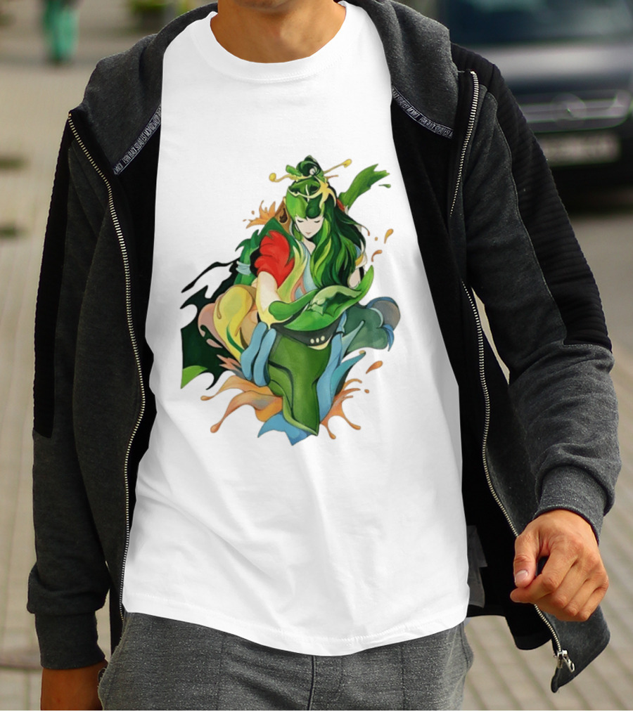 Shun Of Andromeda Saint Seiya Anime Character Art Green And Red T-Shirt