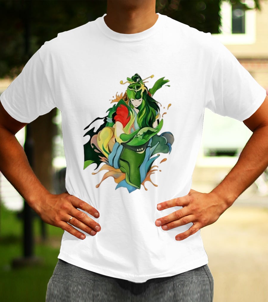 Shun Of Andromeda Saint Seiya Anime Character Art Green And Red T-Shirt