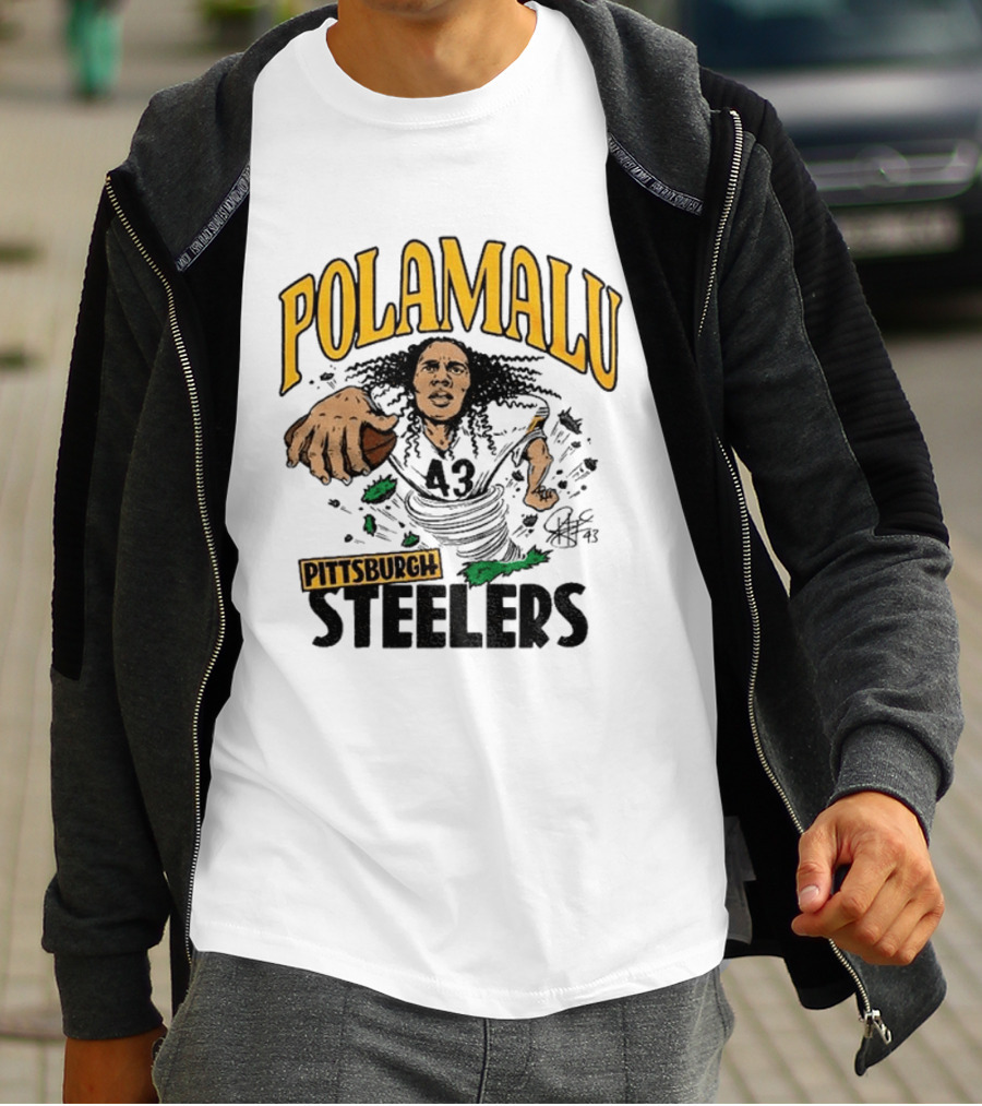 Polamalu Pittsburgh Steelers Caricature Player Number 43 T-Shirt