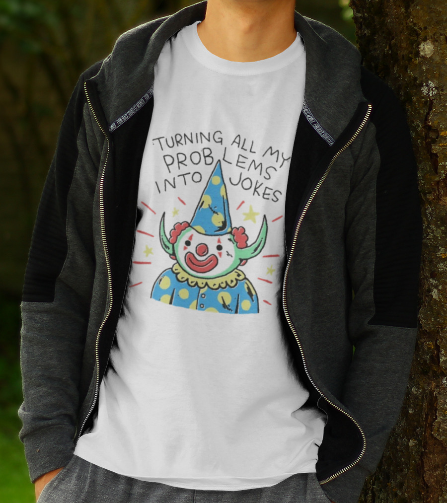 Turning All My Problems Into Jokes Clown Costume Stars Polka Dots T-Shirt