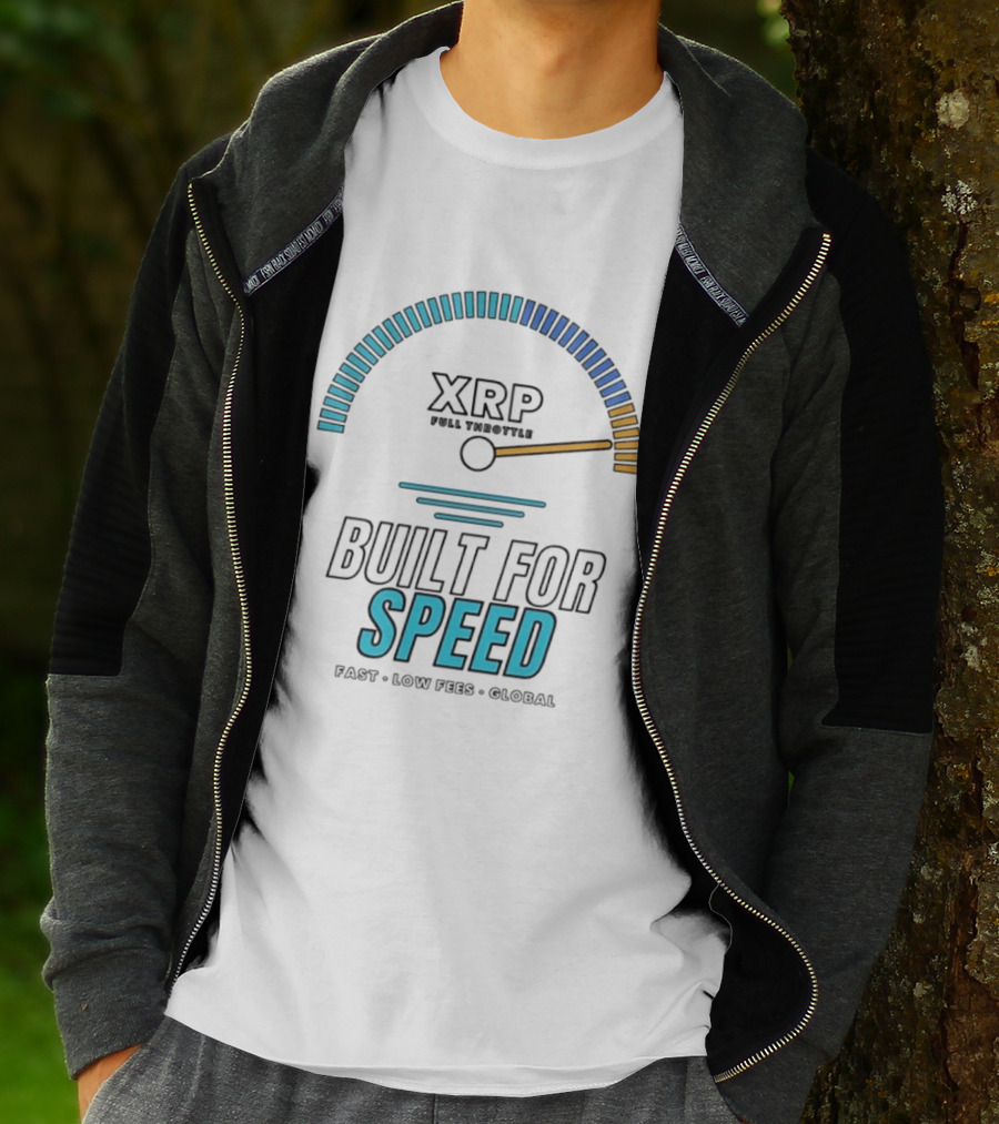 XRP Full Throttle Speedometer Built For Speed Fast Low Fees Global T-Shirt