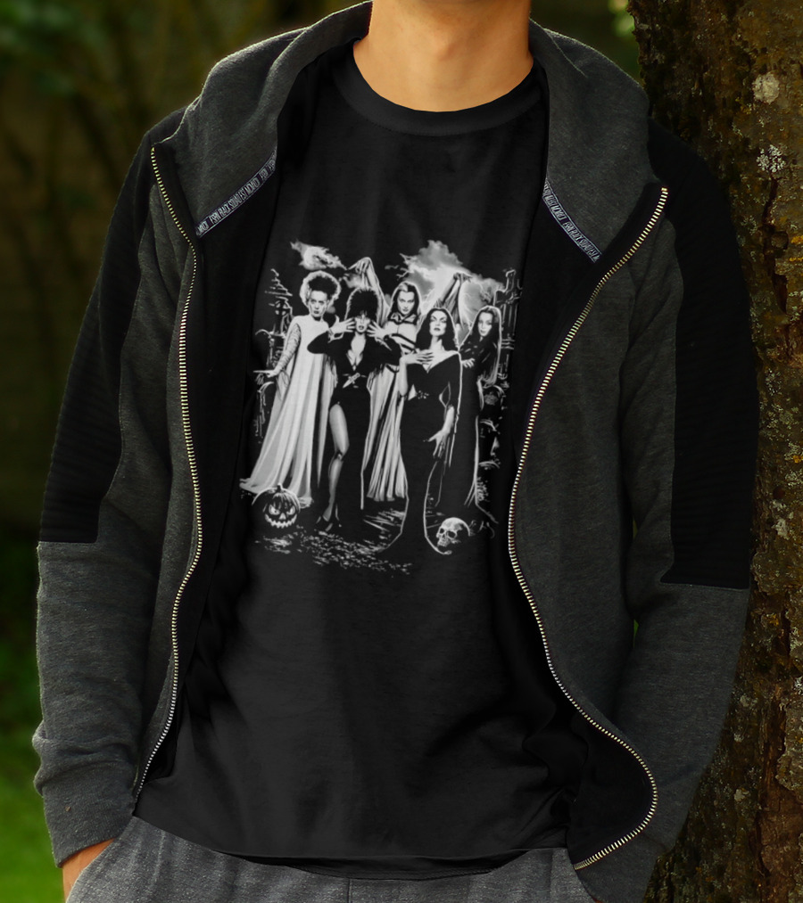 Bride Of Frankenstein Lily Munster Morticia Addams Vampira Gothic Horror T-Shirt