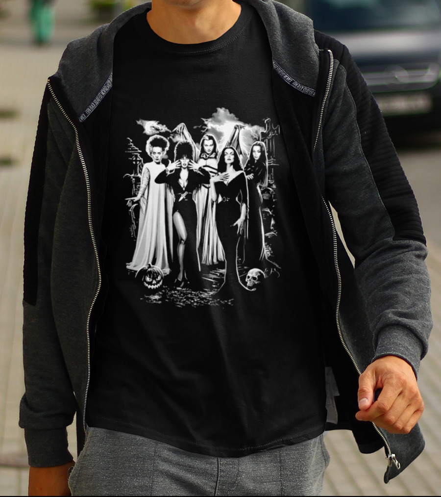 Bride Of Frankenstein Lily Munster Morticia Addams Vampira Gothic Horror T-Shirt