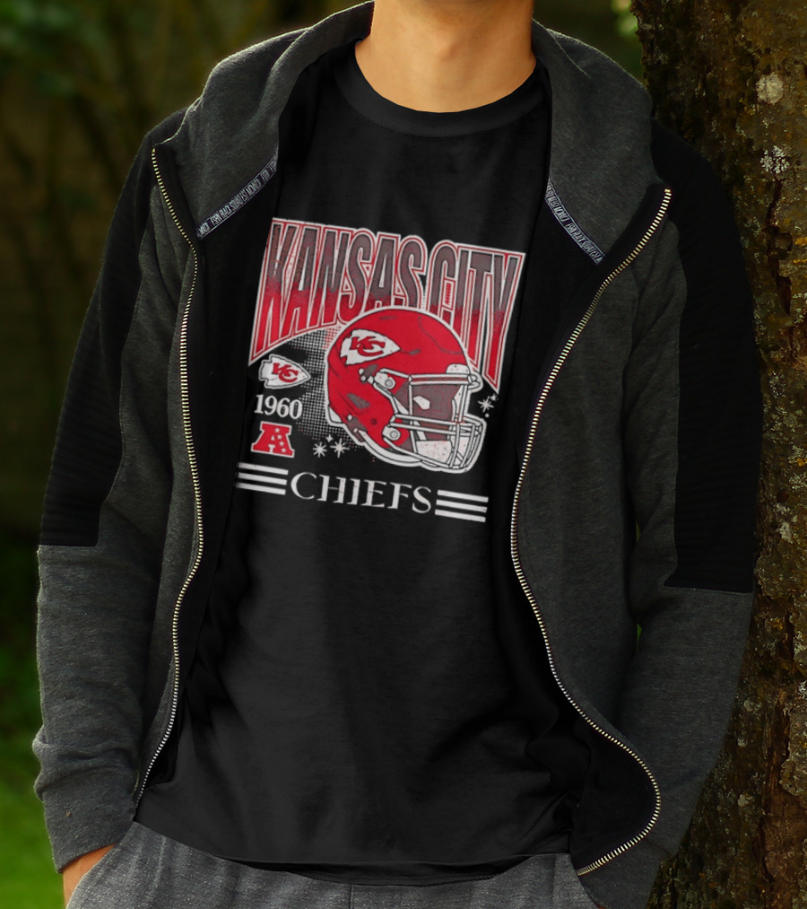 Kansas City Chiefs 1960 Red Helmet Distressed AFC T-Shirt