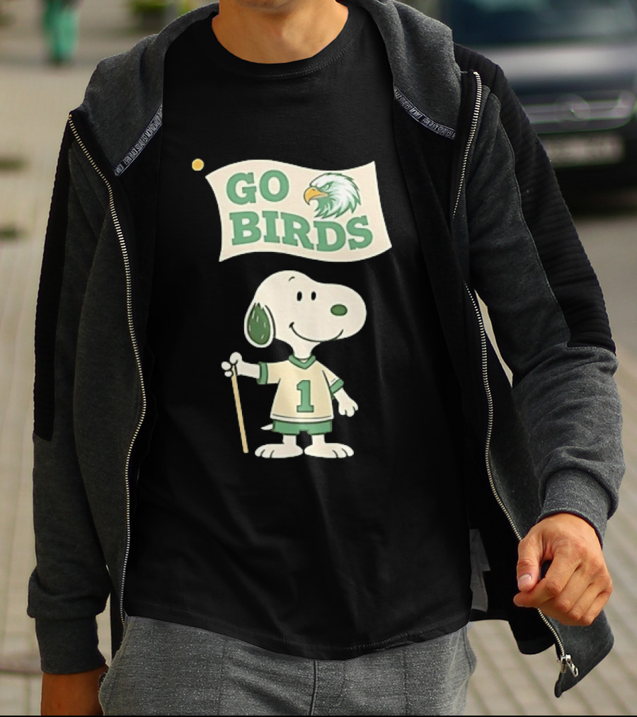 Snoopy Go Birds Philadelphia Eagles Team Spirit T-Shirt