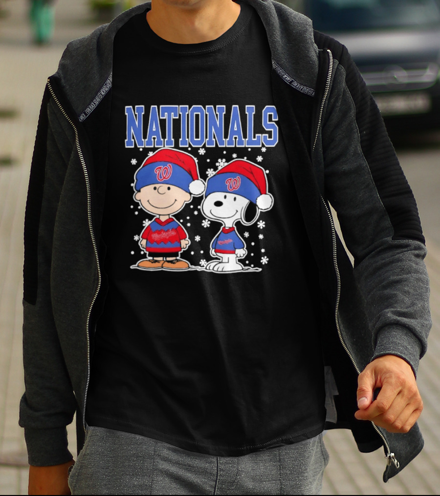 Charlie Brown Snoopy Nationals Christmas Snowflakes T-Shirt