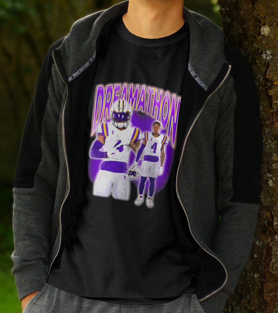 LSU Tigers Dreamathon Gotta Geaux To Work 2 Football 2 Sided T-Shirt