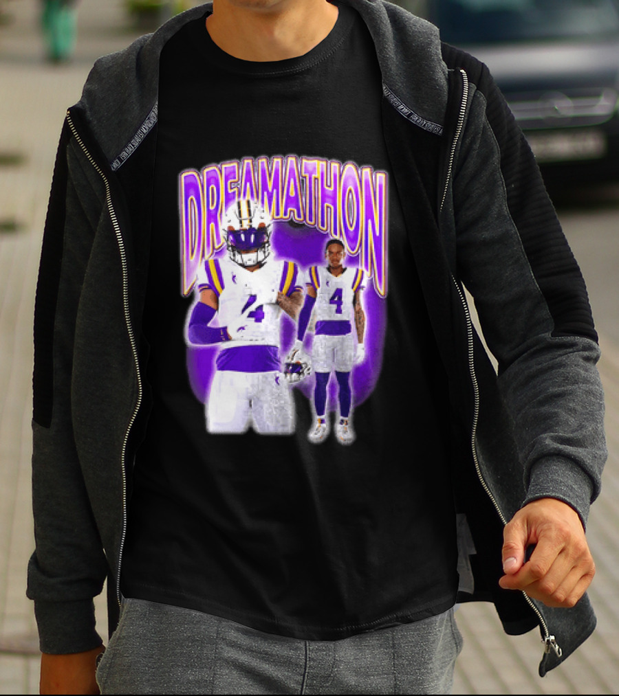 LSU Tigers Dreamathon Gotta Geaux To Work 2 Football 2 Sided T-Shirt