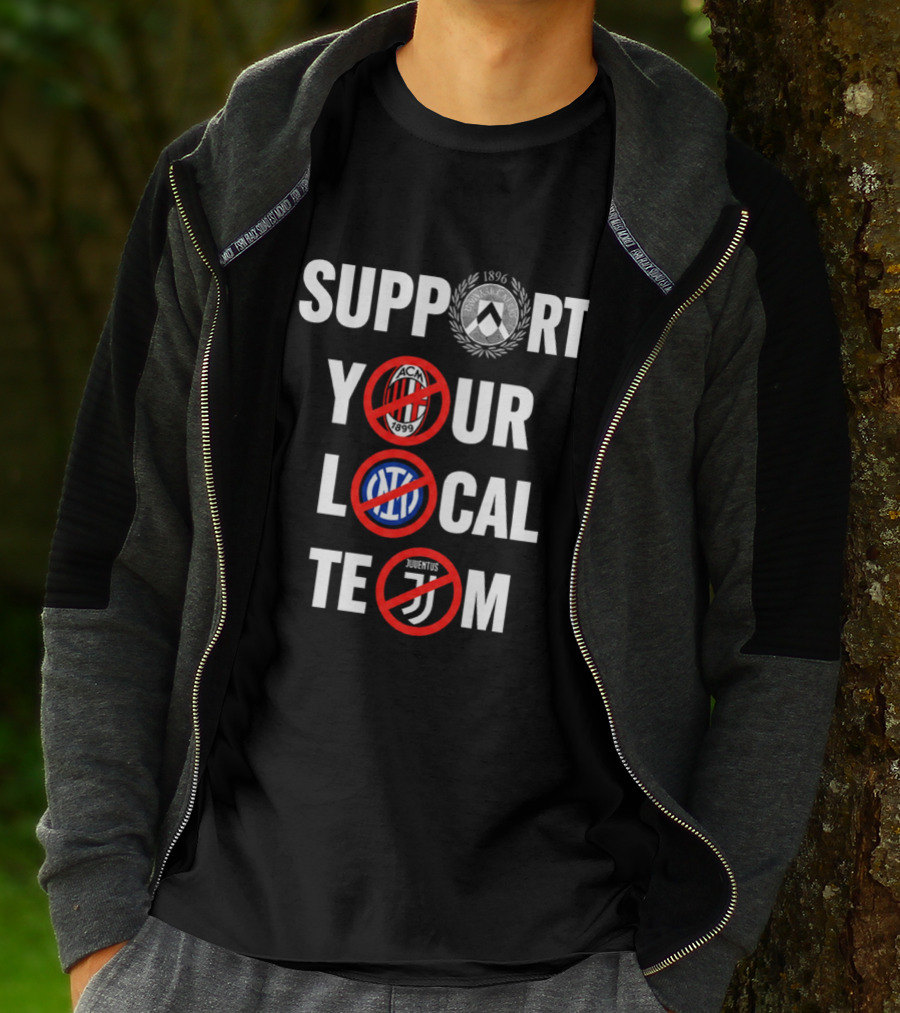 Support Your Local Team AC Milan Inter Juventus Logos Crossed Out T-Shirt