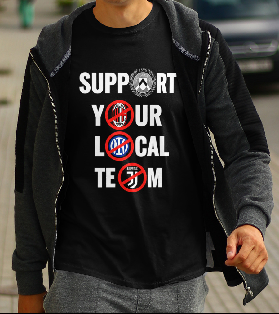 Support Your Local Team AC Milan Inter Juventus Logos Crossed Out T-Shirt