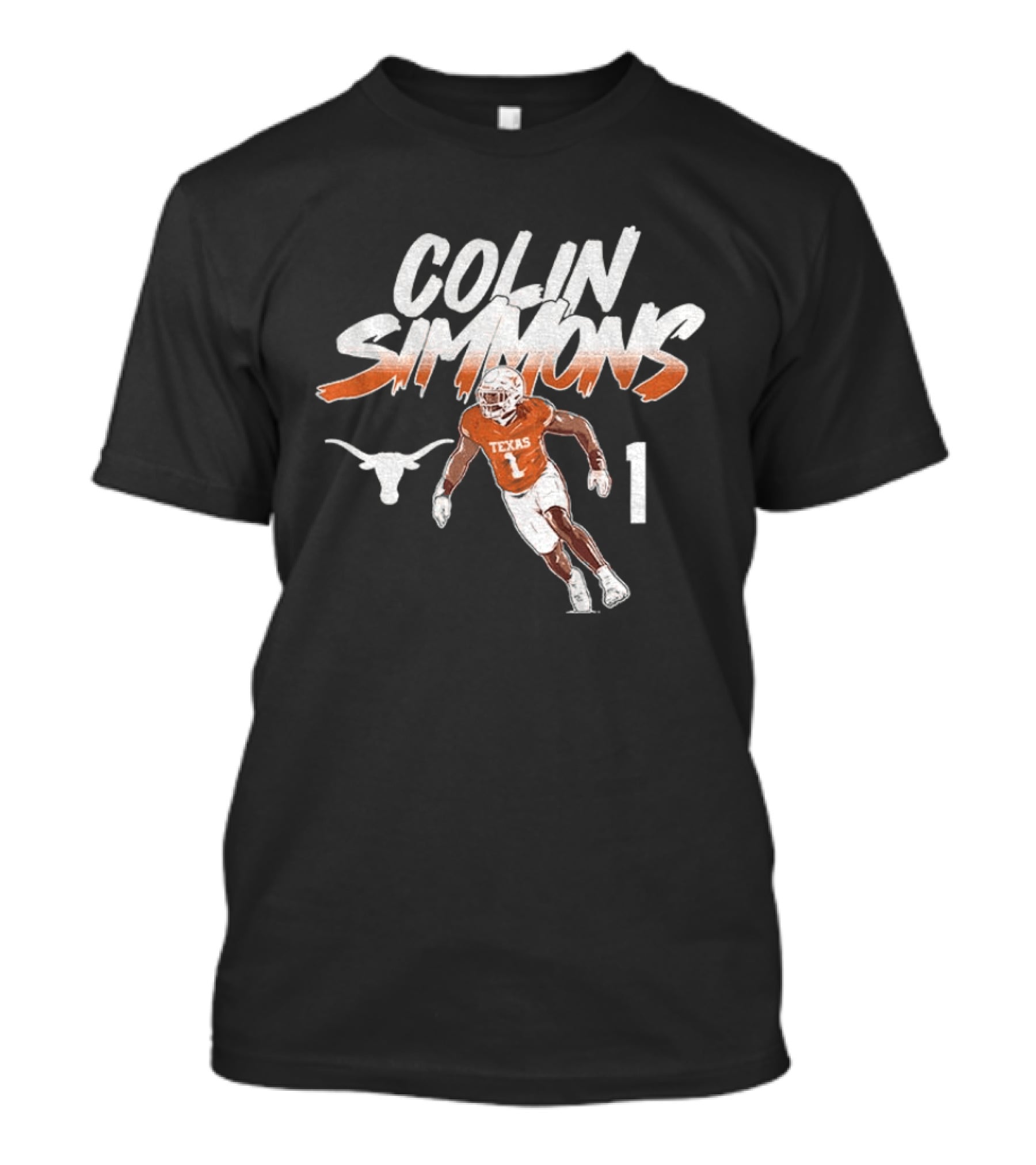 Texas Longhorns Football Colin Simmons Number 1 Pose T-Shirt