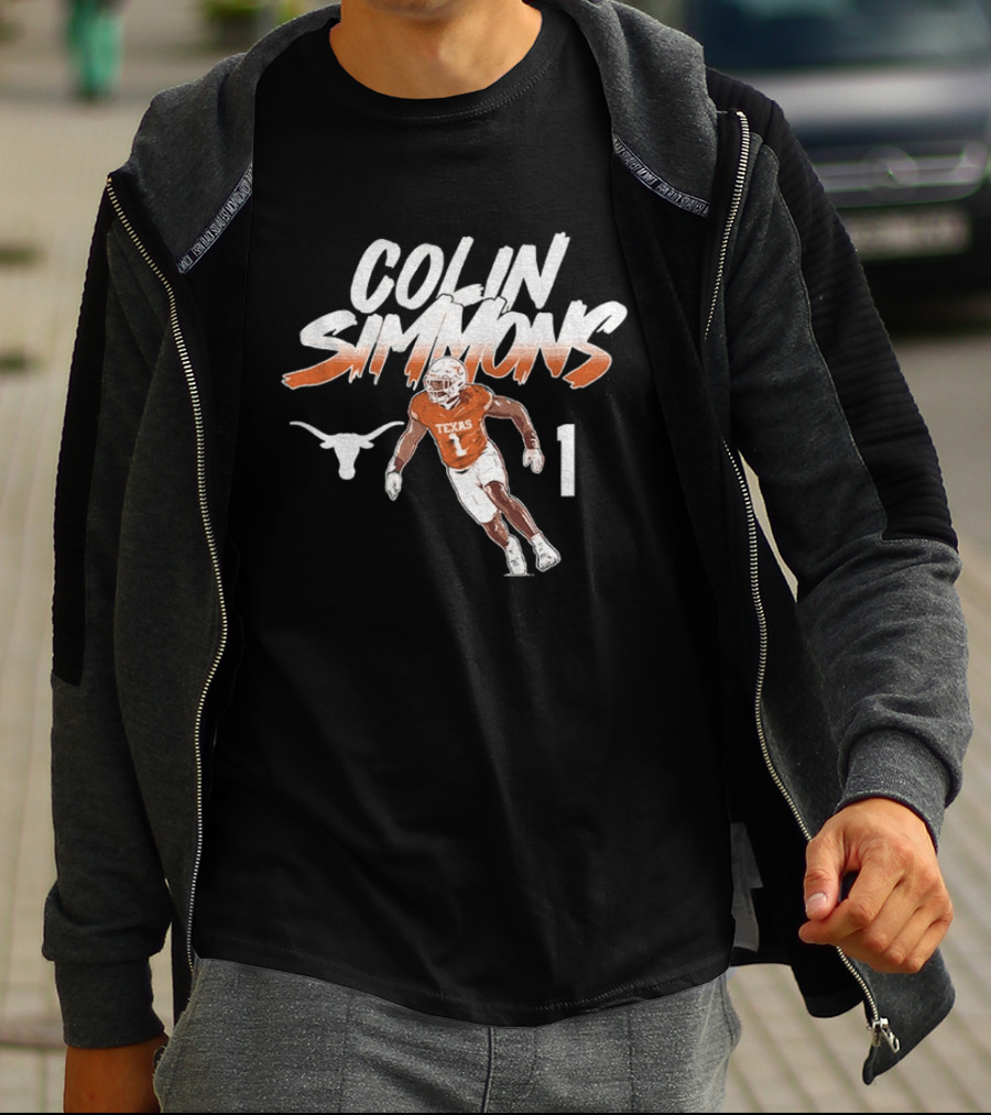 Texas Longhorns Football Colin Simmons Number 1 Pose T-Shirt