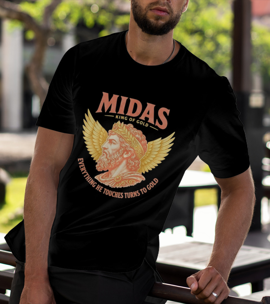 Midas King Of Gold Everything He Touches Turns To Gold Winged Crown Classic Greek Mythology T-Shirt