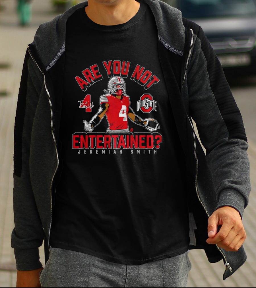 Ohio State Football Jeremiah Smith Are You Not Entertained Number 4 T-Shirt