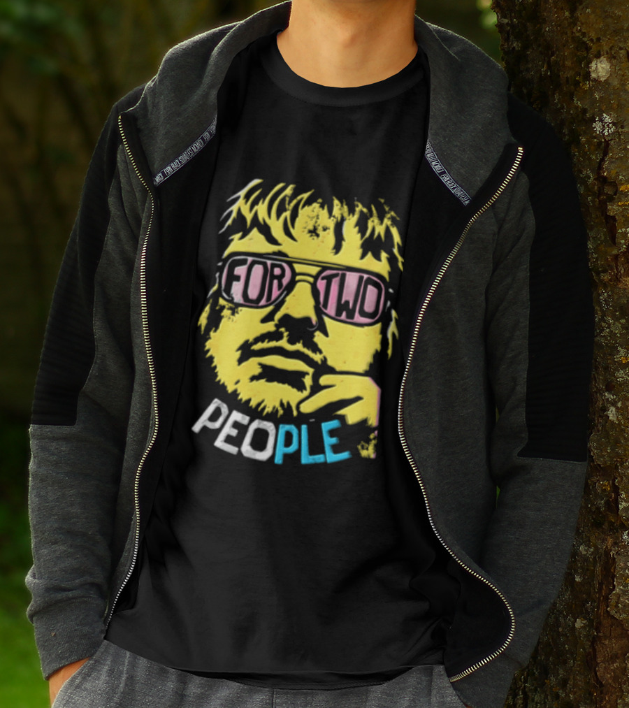 FOR TWO PEOPLE Man Wearing Sunglasses Chin Resting T-Shirt