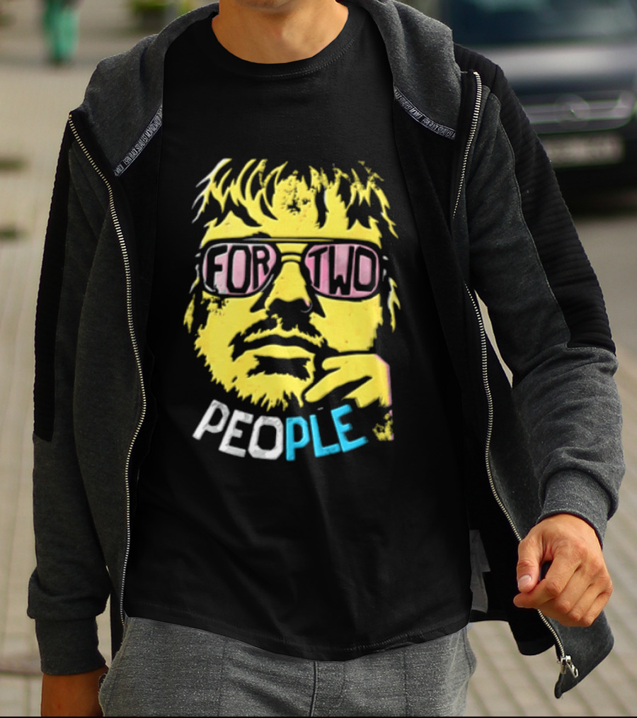 FOR TWO PEOPLE Man Wearing Sunglasses Chin Resting T-Shirt